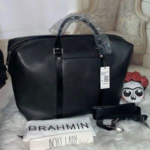 Brahmin Duxbury Duffle BLACK AVALON travel bag NWT unisex